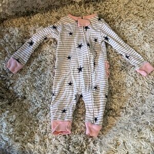 NFL Dallas Cowboys Pink and White Footies One Piece with